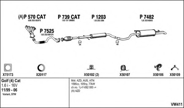 FENNO VW411 Exhaust System